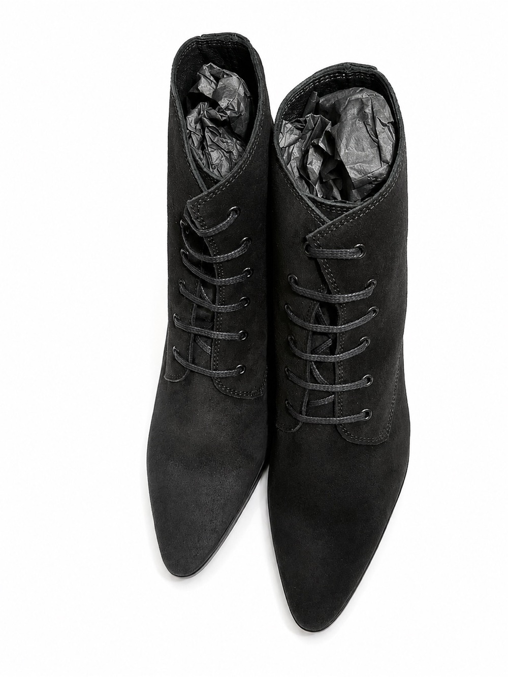 The Kooples AFCH26036K Black Suede Lace-Up Ankle Boots EU 40 NIB